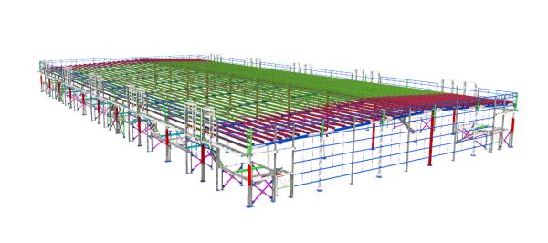 Edificio de estructura de acero prefabricado moderno para almacenes industriales