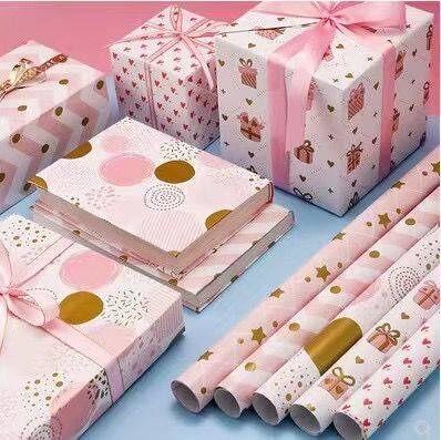 80gsm White Gift Wrapping Paper Roll Digital Printed 50cm*70cm
