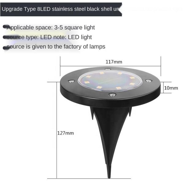 Luzes à terra solares IP65 impermeável exterior do diodo emissor de luz do ODM 600mAh 8