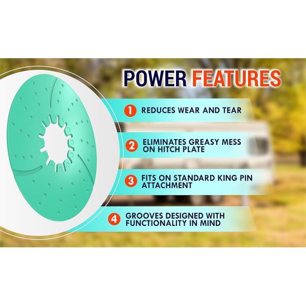 10 Inch 5th Wheel Grease Plate PP Material Easy Installation Fifth Wheel Lube Disc
