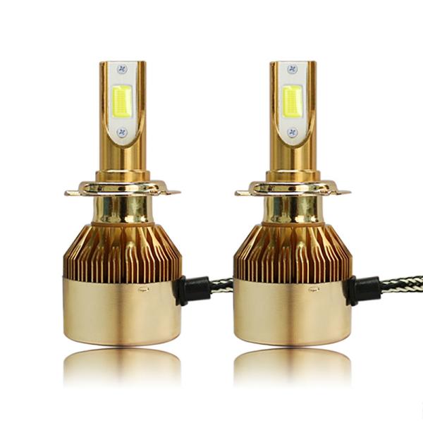 New Led Headlight Bulbs H7 C6 72W 7600LM COB Chip Cool White 6000k Turbo Fan LED Car Headlight Lamps
