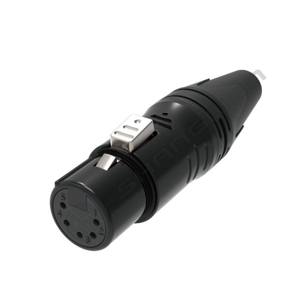 Black IP40 Indoor Audio Cable Plug with 5-Pin XLR Female Connector 3.5mm Gold Connector Shell Plating High Quality Connectors