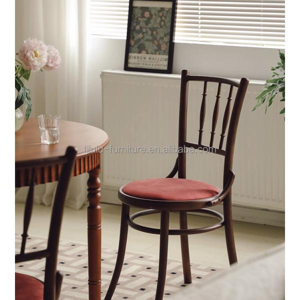 Muebles de comedor Madera maciza Veludo de madera clásica de lujo usado antiguo sillas modernas para bodas y eventos especiales