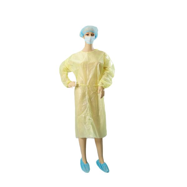 Yellow Non Woven Garments / Disposable Operating Gowns Fluid Resistant