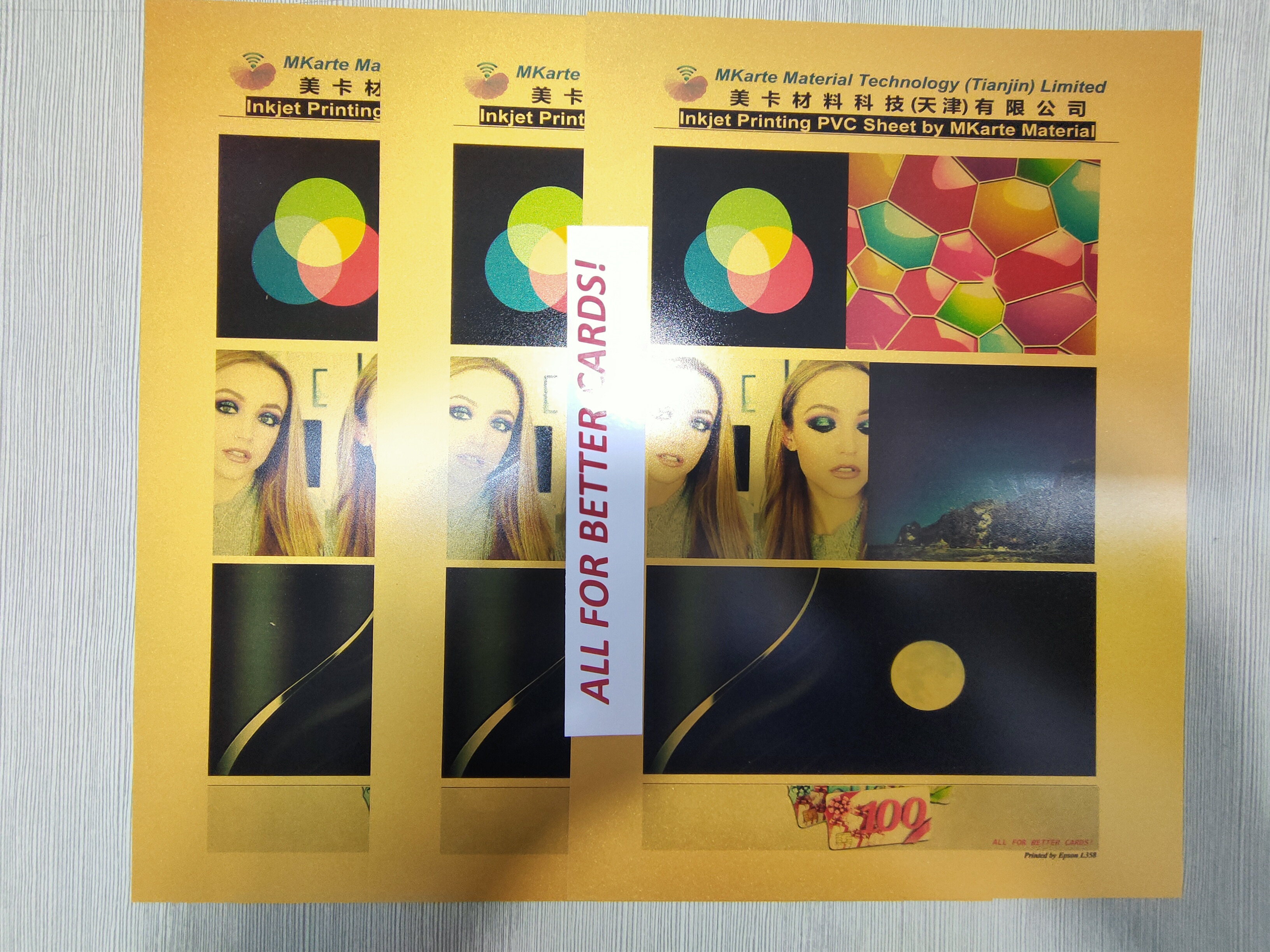 листы PVC A4/A3 0.3mm струйные Printable для принтера Epson