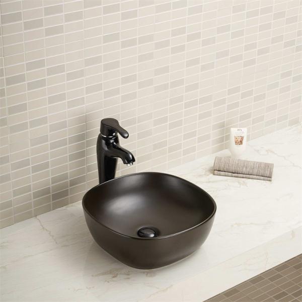 Ровные линии вокруг отверстия Countertop таза мытья одиночного изогнули раковину сосуда углов