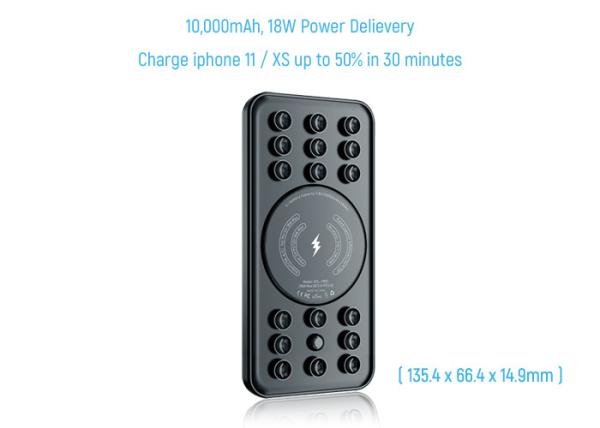 Qi Wireless Portable Charger 10000mAh, Fast Charger QC 3.0 18W PD PowerBank Charger For IPhone Samsung