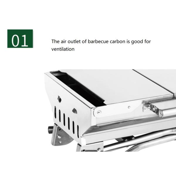 Grill de barbacoa de carbón plegable pequeño y portátil con dispositivo de seguridad de agotamiento de oxígeno
