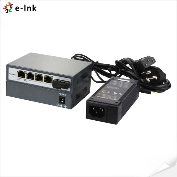 5 ports 10/100M commutateur PoE avec 1x 60W port PoE haute puissance & 1x SC Fiber Uplink