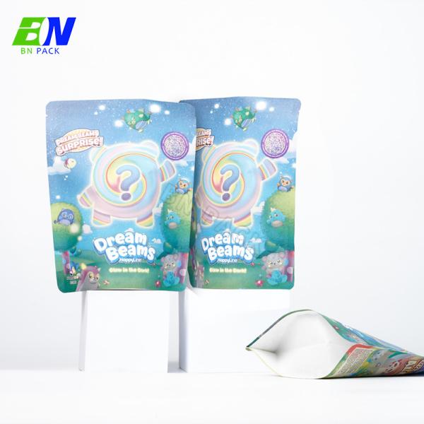 Customized Compostable Kraft Paper Bags Stand Up Pouch For Packing Food