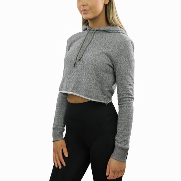 Hoodies разминки женщин спортзала подрезывают верхнее 100% хлопок 360gsm Hoodies