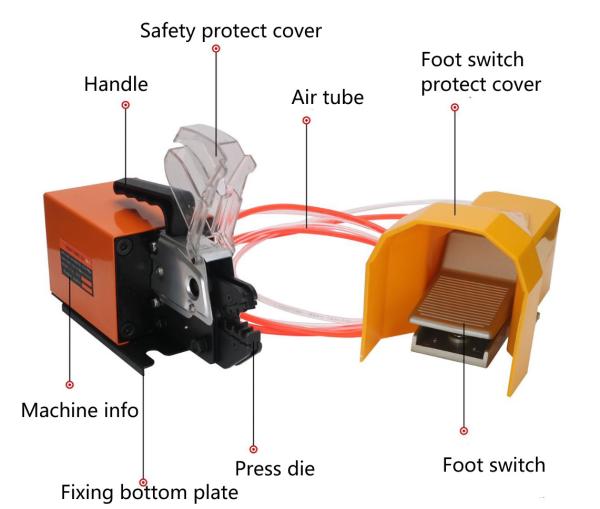 Pneumatic Crimping Tool Pneumatic Crimper Plier Machine Air Powered Wire Terminal Crimping Machine