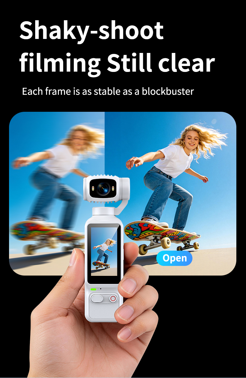 DLC LK032 Hot Selling Pocket Handheld Action Camera with Rotatable Lens Anti Shake Sports Vlog Cam for Outdoor Travel Cycling