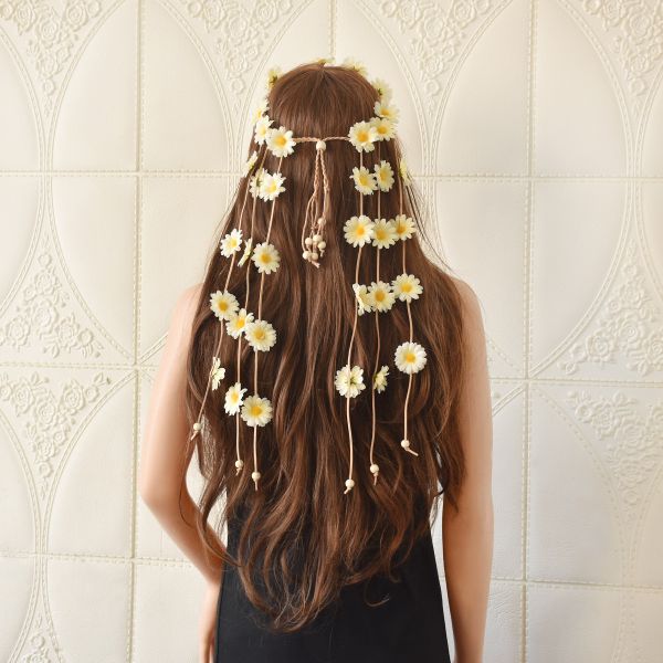 New Style Sunflower Hair Band Headwear Small Daisy Holiday Garland Headband Bohemian Headband Hair Ornaments Women Small Fresh