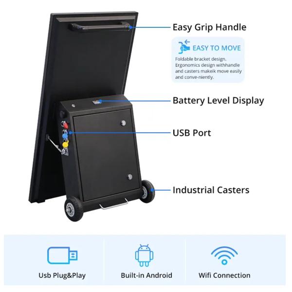 Высокой температуры игрок на открытом воздухе рекламировать LCD Semi водоустойчивый построенный в батарее