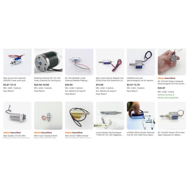 U0629 Open Frame and Small Magnets 24V DC Push Pull Solenoid Small Size Linear Motion Actuator