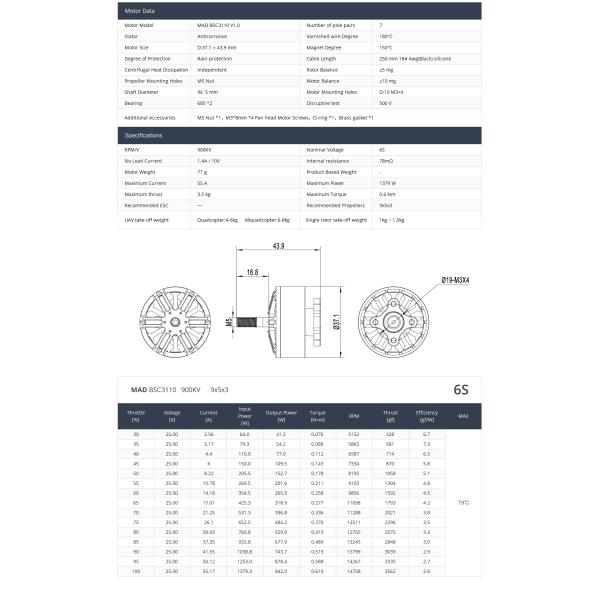 BSC 3110 FPV бесшовный постоянный двигатель