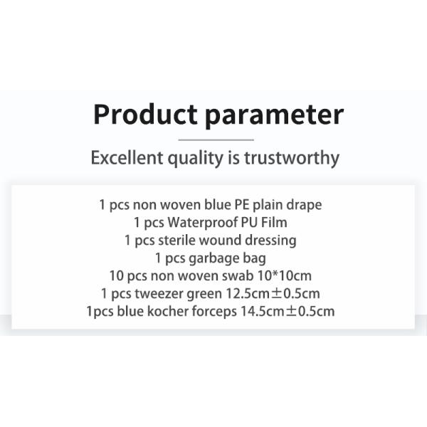 Sterile Surgical Wound Dressing Pack Medical Consumables Set Conveniently Packed for the Operating Room