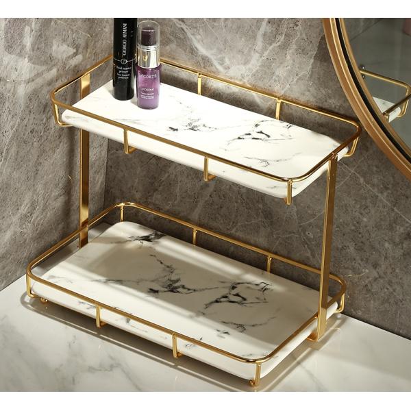 Moisture Proof SS Bathroom Counter Stand , Waterproof 2 Tier Storage Rack