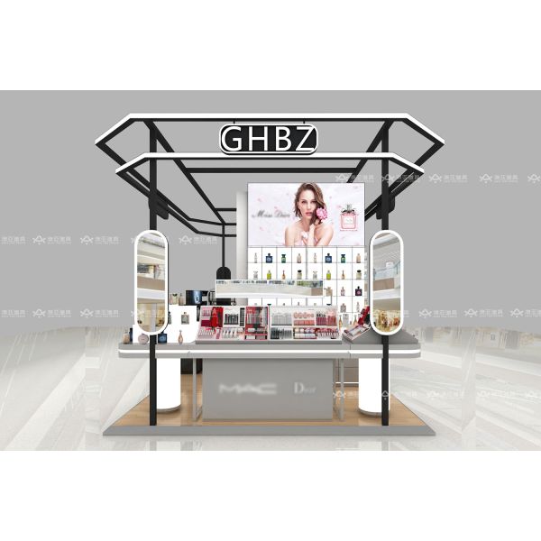 BKC015 Perfume Display Showcase Beauty Booth Design Cosmetic Mall Kiosk For Makeup Shop Decoration