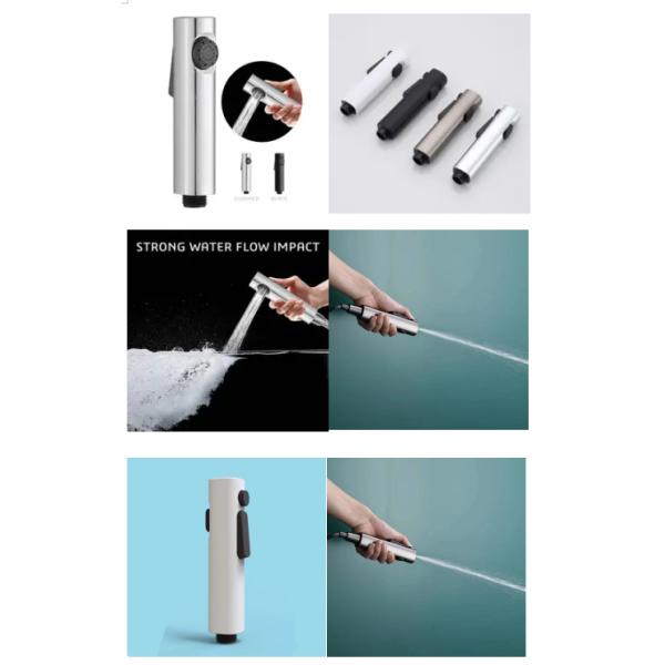 Companheiro de banheiro de plástico de duas funções Pulverizar pistola de pressão Bocal limpo Lavar corpo Lavar pistola