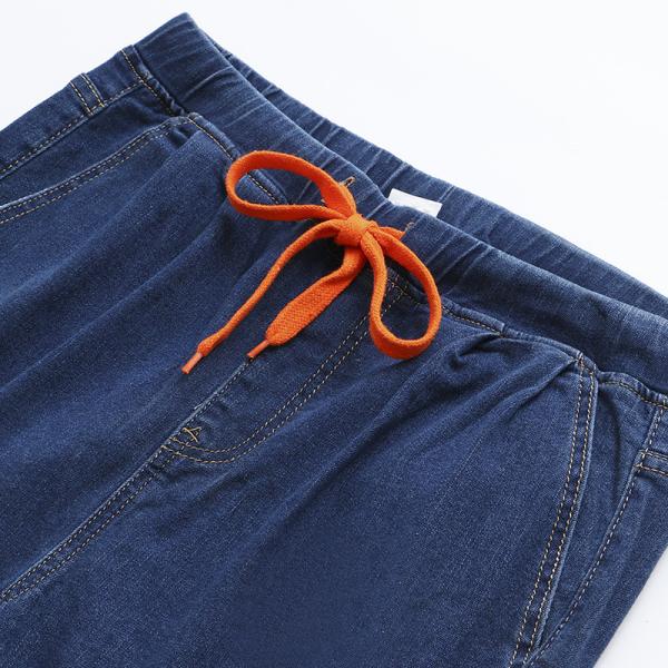 OEM Factory Casual Woman Drawstring Waist Jogger Denim Jean