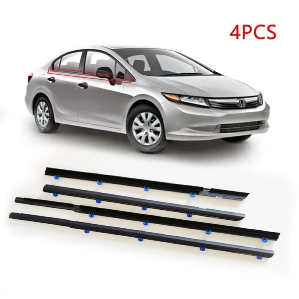 4PCS Weatherstrip Windows Seal Door Belt Molding Weather-Strip for Honda Civic 2012 2013 2014 2015