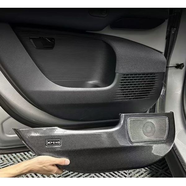 For Xiaopeng G6 Modified Door Kick Pad ABS Carbon Fiber Protective Pad Door Panel protection Interior Door Kick Plate