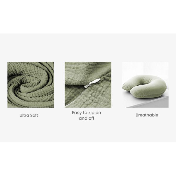 2 Pack Muslin Nursing Pillow Covers,100% Cotton Covers for Breastfeeding Pillows