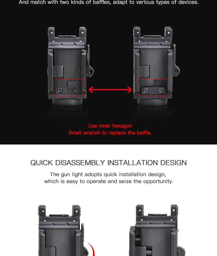 USB оружи DC5V пистолетов Glock охотясь электрофонарь 800lm СИД компакта