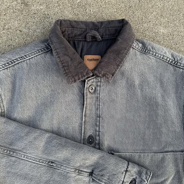 2025 Trending Distressed Bomber Plus Size Work Men'S Jacket Custom Varsity Racing Motorcycle Sports Denim Windbreaker Men Jacket