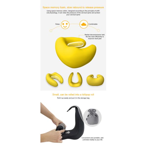 Custom Logo Accepted Slow Rebound Jikang Neck Pillow for Travel and Neck Pain Relief