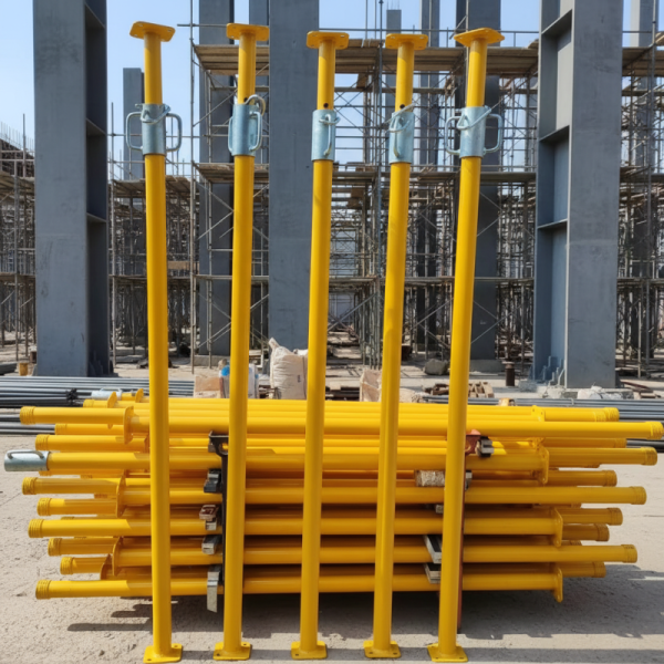 Red Adjustable Steel Prop Customized Concrete Slab Prop 2200mm - 4000mm
