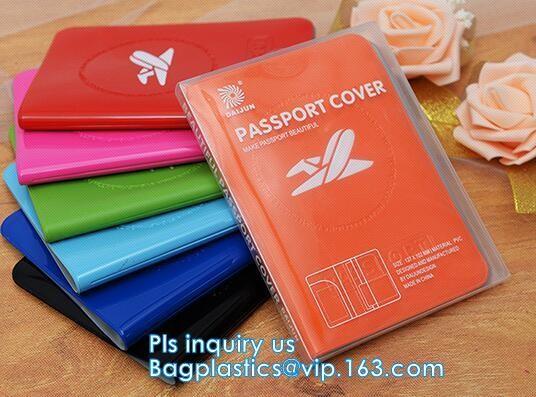 shinny promotion PVC Passport cover or Passport Case, PU and PVC grid card holder with zipper passport cover, Passport C