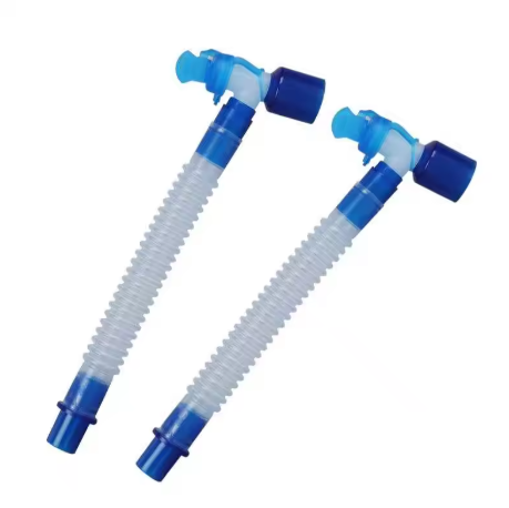 Disposable Breathing Circuit Extension Tube with Expandable Feature Anti-Kink L-shaped Design for Superior Infection Control