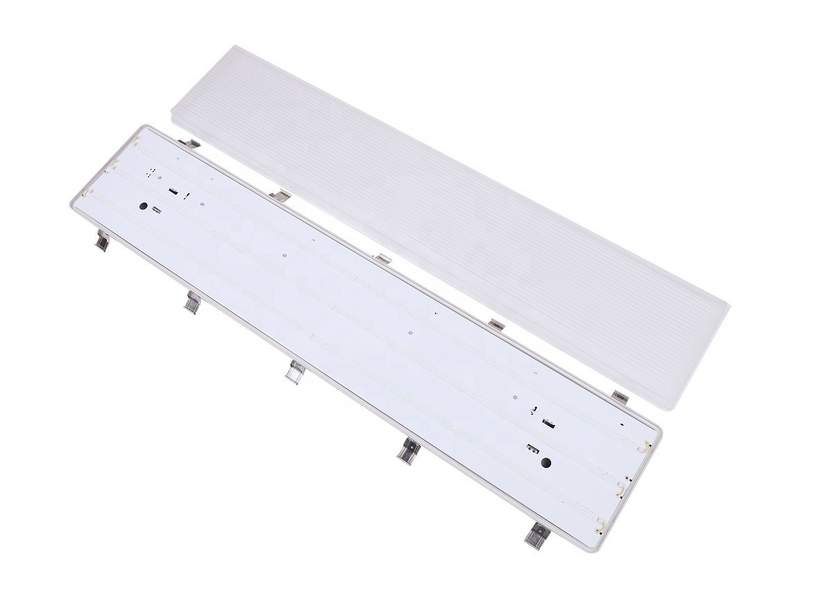 100W 3500K 4FT LED Vapor Tight Light Fixture with Transparent Polycarbonate Diffuser