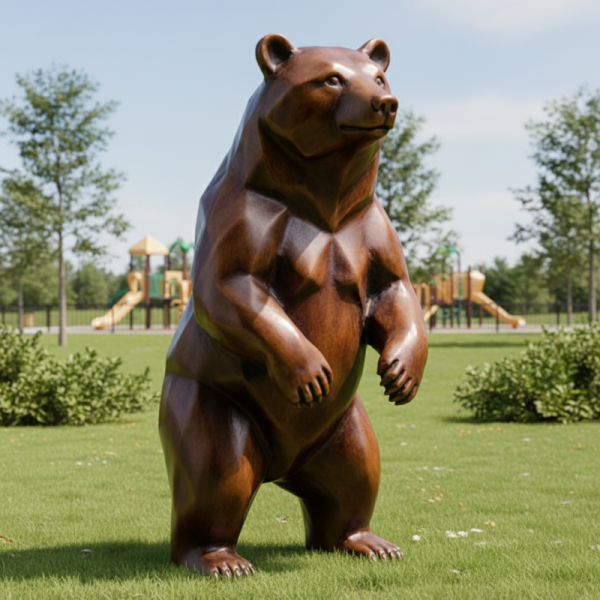 Custom Metal Casting Life Size Bronze Bear Sculpture Outdoor Garden Statue Realistic Animal Art for Villa Park Landscape Decor