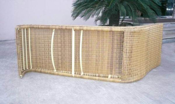 All Weather Dark Brown Rattan Sun Lounger For Home Balcony