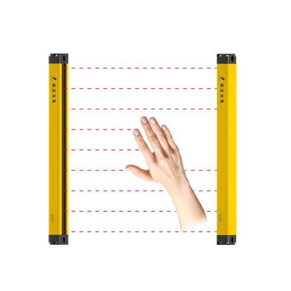 Cortina de luz de seguridad PNP de 8 puntos, rejilla electrónica, protector de interruptor fotoeléctrico, sensores, cortinas de luz industriales