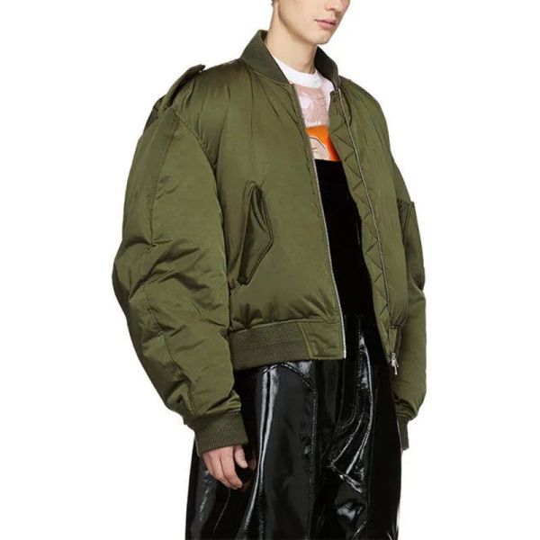 Oem Custom Logo Winter New Design Mens Cotton Down Puffer Jacket Filled Cropped Pilot Windproof Bomber Jacket