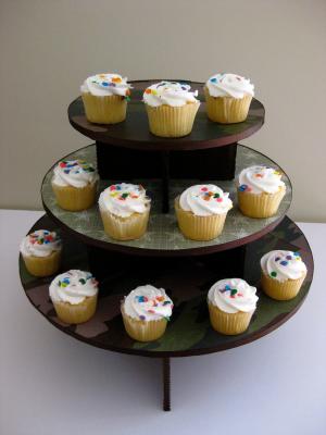 Corrugated Cardboard Mini Cupcake Tower Stand Recycled Material Flat Packing