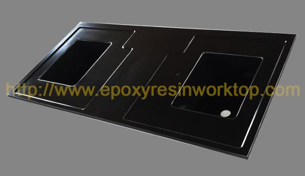 Heat resistance corner countertop undermount sink for hospital lab furniture
