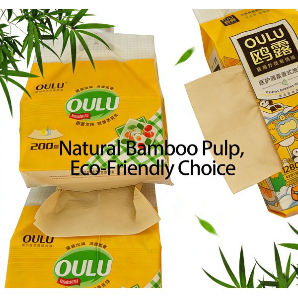 High Quality 100% Virgin Bamboo Pulp Eco-Friendly Kitchen Paper Towels 2 Ply Soft Nature Absorbent Single Fold for Kitchen Use