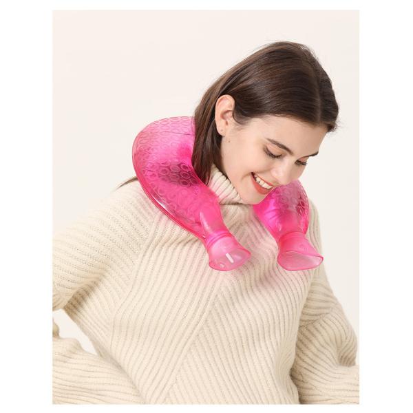 1.5L Botella de agua caliente fría Bolsa en forma de U Reutilizables bolsas calientes y frías para el dolor