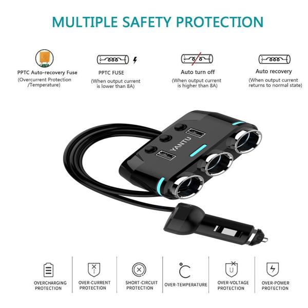 2008-2021 Year YANTU B39 Wired Car Cigarette Lighter Adapter with -Chic Design Style