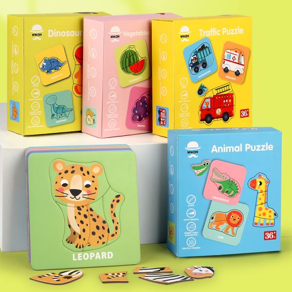 Muti Functional Cartoon Dinosaur Diy Drawing Montessori Educational Learning Jigsaw Puzzle Board Game Toys for Boys Girls