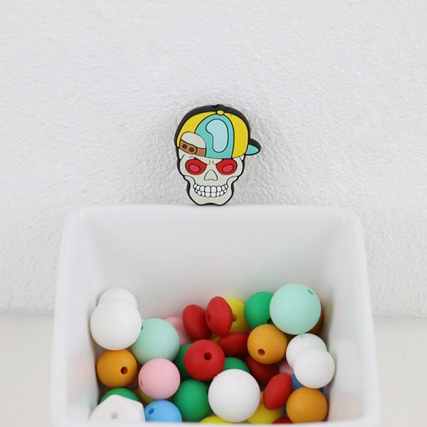 Custom halloween skull pumpkins Silicone Focal Bead for DIY pens keychains