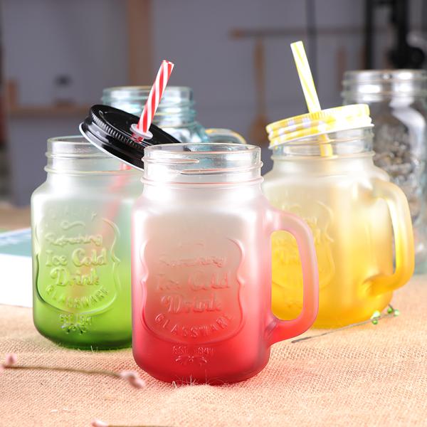 Творческий фруктовый сок холодное напиток чашка Винтажный петух чашка с масонским стеклом и соломенной ручкой