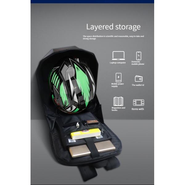 LED Backpack Bluetooth Waterproof Hard Shell Iron Man Cool Motorcycle Riding Black LED Rider Backpack