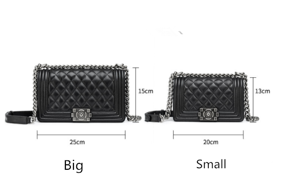 Quilted Chain Crossbody Shoulder Bag / Genuine Leather Sheepskin Bag For Women